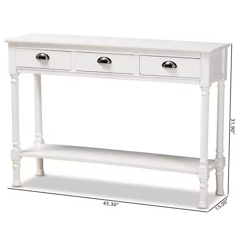 Console da ingresso Garvey Wood con 3 cassetti - Baxton Studio