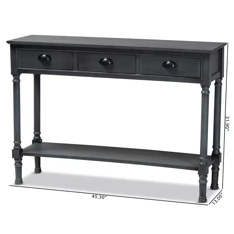 Console da ingresso Garvey Wood con 3 cassetti - Baxton Studio