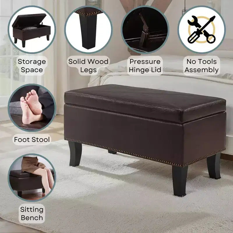 Poggiapiedi contenitore Designs4Comfort Winslow - Breighton Home