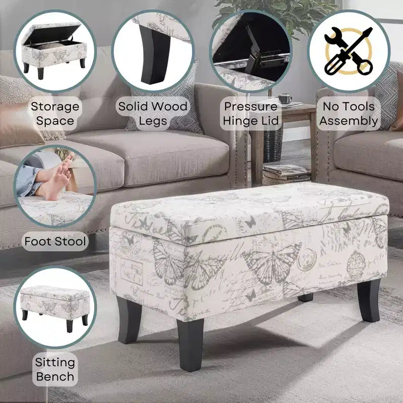 Poggiapiedi contenitore Designs4Comfort Winslow - Breighton Home