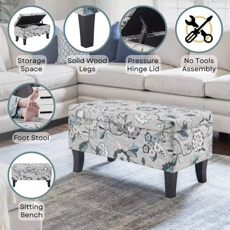 Poggiapiedi contenitore Designs4Comfort Winslow - Breighton Home