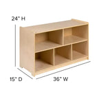 Flash Furniture Armadietto/Cubicolo in Legno per Scuola/Aula, per Uso Commerciale o Domestico - Design Sicuro e a Misura di Bambino (Naturale)
