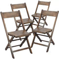 Flash Furniture Slatted Wood Folding Special Event Chair - Antique Black, Set of 4