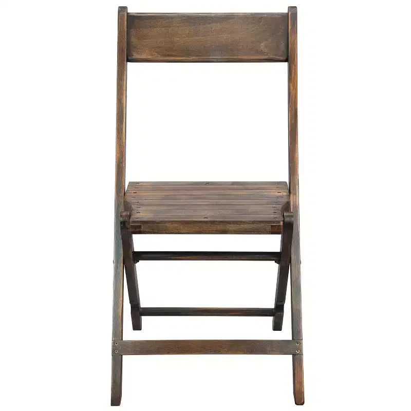 Flash Furniture Sedia Pieghevole in Legno a Doghe per Eventi Speciali - Nero Antico, Set da 4