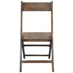 Flash Furniture Sedia Pieghevole in Legno a Doghe per Eventi Speciali - Nero Antico, Set da 4