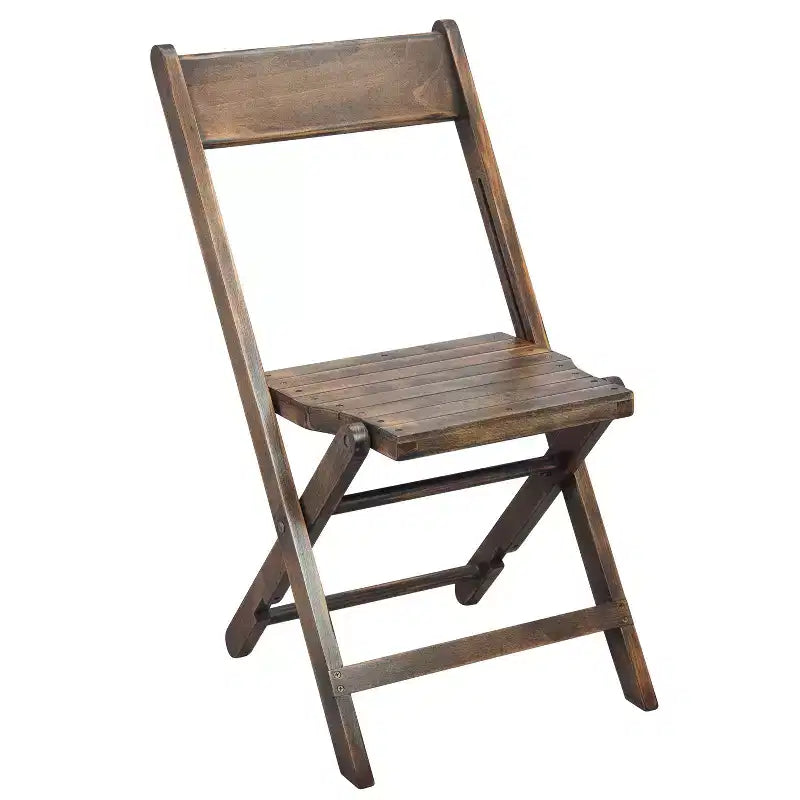 Flash Furniture Sedia Pieghevole in Legno a Doghe per Eventi Speciali - Nero Antico, Set da 4