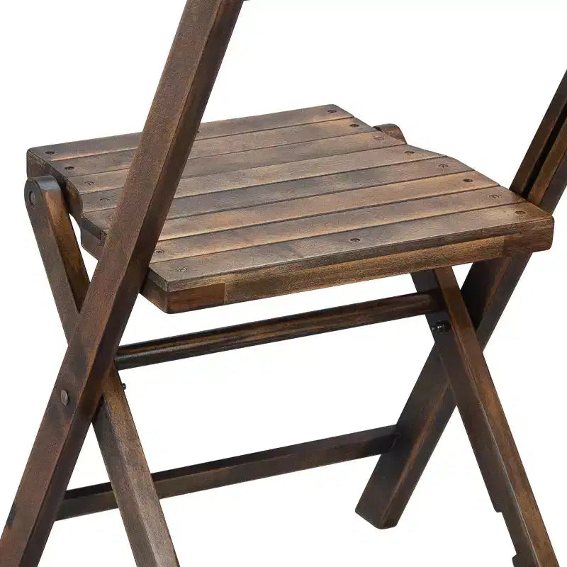 Flash Furniture Sedia Pieghevole in Legno a Doghe per Eventi Speciali - Nero Antico, Set da 4