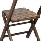Flash Furniture Sedia Pieghevole in Legno a Doghe per Eventi Speciali - Nero Antico, Set da 4