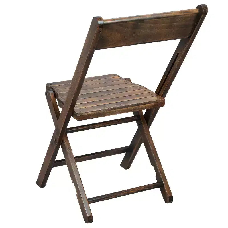 Flash Furniture Sedia Pieghevole in Legno a Doghe per Eventi Speciali - Nero Antico, Set da 4