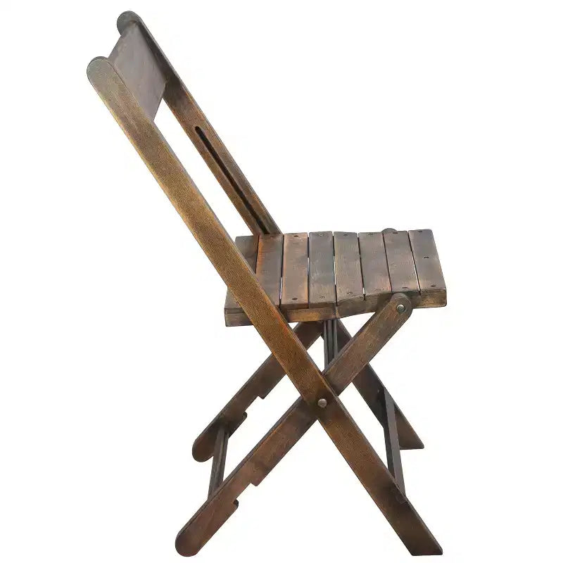 Flash Furniture Sedia Pieghevole in Legno a Doghe per Eventi Speciali - Nero Antico, Set da 4