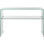 Hollis Glass Console Table - FOX6013A - Clear - Safavieh Couture
