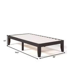 Costway Struttura Letto Matrimoniale 14'' in Legno Piattaforma Materasso Doghe in Legno Supporto EspressoNaturale