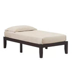 Costway Struttura Letto Matrimoniale 14'' in Legno Piattaforma Materasso Doghe in Legno Supporto EspressoNaturale