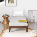 Costway Struttura Letto Matrimoniale 14'' in Legno Piattaforma Materasso Doghe in Legno Supporto EspressoNaturale