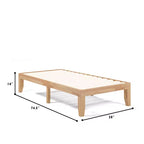 Costway Struttura Letto Matrimoniale 14'' in Legno Piattaforma Materasso Doghe in Legno Supporto EspressoNaturale