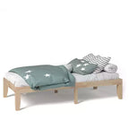 Costway Struttura Letto Matrimoniale 14'' in Legno Piattaforma Materasso Doghe in Legno Supporto EspressoNaturale