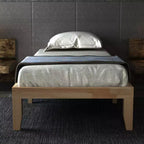 Costway Struttura Letto Matrimoniale 14'' in Legno Piattaforma Materasso Doghe in Legno Supporto EspressoNaturale