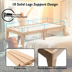 Costway Struttura Letto Matrimoniale 14'' in Legno Piattaforma Materasso Doghe in Legno Supporto EspressoNaturale