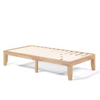 Costway Struttura Letto Matrimoniale 14'' in Legno Piattaforma Materasso Doghe in Legno Supporto EspressoNaturale