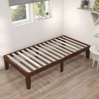 Costway Struttura Letto Matrimoniale 14'' in Legno Piattaforma Materasso Doghe in Legno Supporto EspressoNaturale