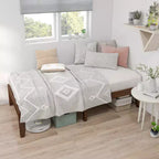 Costway Struttura Letto Matrimoniale 14'' in Legno Piattaforma Materasso Doghe in Legno Supporto EspressoNaturale