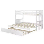 Costway Letto a Castello a Scomparsa Twin Over Twin con Scaletta in Legno e Rotelle Bianco\Espresso