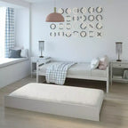 Costway Letto a Giorno con Rete Estraibile, Struttura in Legno e Doghe per Materasso, Grigio/Espresso/Bianco
