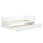 Costway Letto a Giorno con Rete Estraibile, Struttura in Legno e Doghe per Materasso, Grigio/Espresso/Bianco