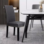 Costway Set di 2 Sedie da Pranzo in Tessuto Rivestite con Rifiniture a Borchie