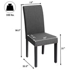 Costway Set di 2 Sedie da Pranzo in Tessuto Rivestite con Rifiniture a Borchie
