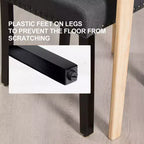 Costway Set di 2 Sedie da Pranzo in Tessuto Rivestite con Rifiniture a Borchie