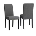 Costway Set di 2 Sedie da Pranzo in Tessuto Rivestite con Rifiniture a Borchie