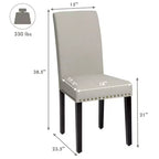 Costway Set di 2 Sedie da Pranzo in Tessuto Rivestite con Rifiniture a Borchie