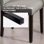 Costway Set di 2 Sedie da Pranzo in Tessuto Rivestite con Rifiniture a Borchie
