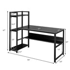 Scrivania multi-funzione Costway con ripiani a 4 livelli