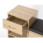 Panca scarpiera in legno Basicwise da ingresso con cuscino