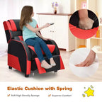 Divano Reclinabile per Bambini e Ragazzi Costway per Videogiochi con Poggiatesta e Poggiapiedi in Pelle PU Giallo/Bianco/Blu/Rosa