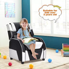 Divano Reclinabile per Bambini e Ragazzi Costway per Videogiochi con Poggiatesta e Poggiapiedi in Pelle PU Giallo/Bianco/Blu/Rosa