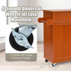 Costway Carrello da Cucina su Ruote con Mobile Contenitore e Portasciugamani/Portaspezie Bianco/Nero/Ciliegio/Grigio