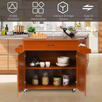 Costway Carrello da Cucina su Ruote con Mobile Contenitore e Portasciugamani/Portaspezie Bianco/Nero/Ciliegio/Grigio