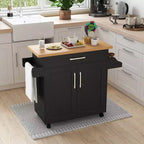 Costway Carrello da Cucina su Ruote con Mobile Contenitore e Portasciugamani/Portaspezie Bianco/Nero/Ciliegio/Grigio