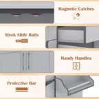 Costway Carrello da Cucina su Ruote con Mobile Contenitore e Portasciugamani/Portaspezie Bianco/Nero/Ciliegio/Grigio
