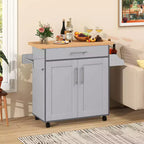 Costway Carrello da Cucina su Ruote con Mobile Contenitore e Portasciugamani/Portaspezie Bianco/Nero/Ciliegio/Grigio