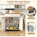 Costway Carrello da Cucina su Ruote con Mobile Contenitore e Portasciugamani/Portaspezie Bianco/Nero/Ciliegio/Grigio