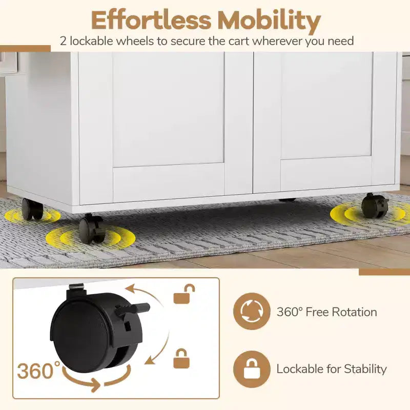 Costway Carrello da Cucina su Ruote con Mobile Contenitore e Portasciugamani/Portaspezie Bianco/Nero/Ciliegio/Grigio