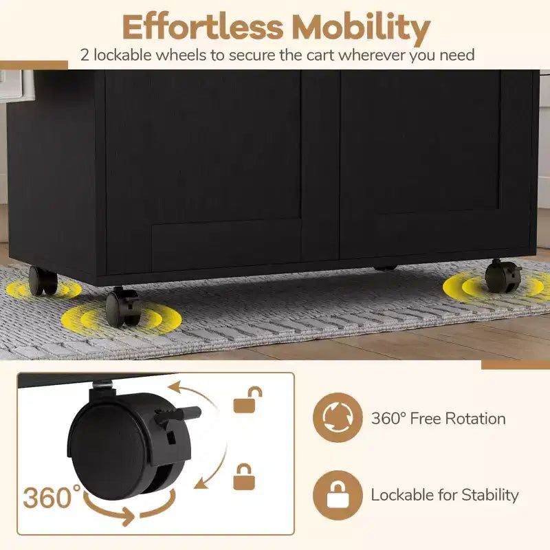 Costway Carrello da Cucina su Ruote con Mobile Contenitore e Portasciugamani/Portaspezie Bianco/Nero/Ciliegio/Grigio