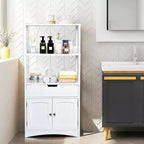 Costway Mobiletto da Bagno con Cassetto, Mensola e Sportello, Armadietto a Terra