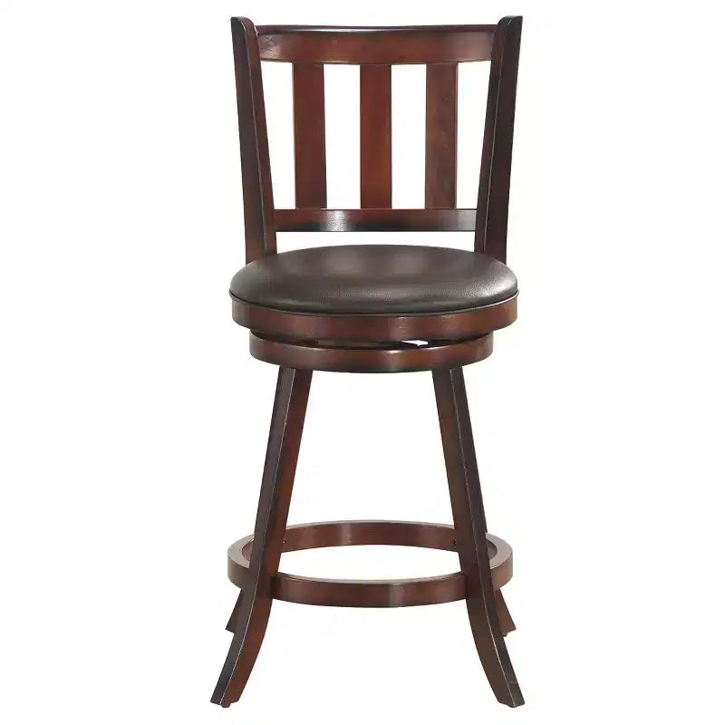 Costway Set di 2 Sgabelli da Bar Girevoli da 25'' in Pelle Imbottita per Sala da Pranzo, Cucina, Pub, Bistrot, con Schienale Alto