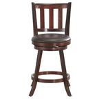 Costway Set di 2 Sgabelli da Bar Girevoli da 25'' in Pelle Imbottita per Sala da Pranzo, Cucina, Pub, Bistrot, con Schienale Alto