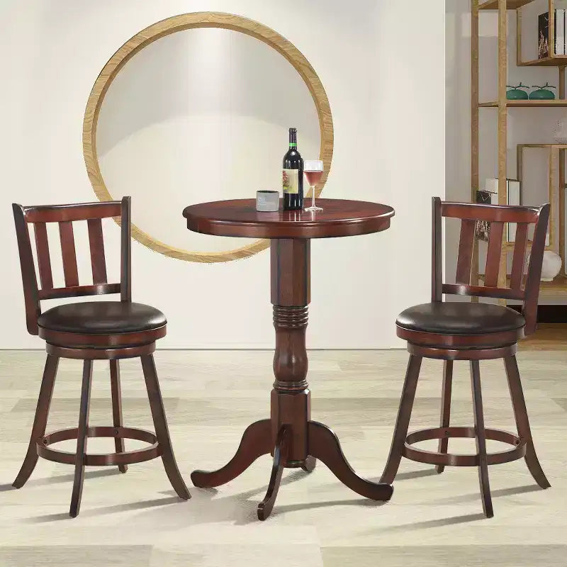 Costway Set di 2 Sgabelli da Bar Girevoli da 25'' in Pelle Imbottita per Sala da Pranzo, Cucina, Pub, Bistrot, con Schienale Alto